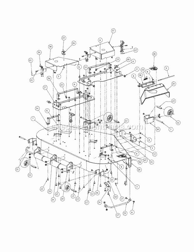 Fabricated Deck Assembly (Nov. 2003 & Prior) Diagram and Parts List for M54-KW 53BB5DBW750 Cub Cadet Sprayer